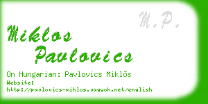 miklos pavlovics business card